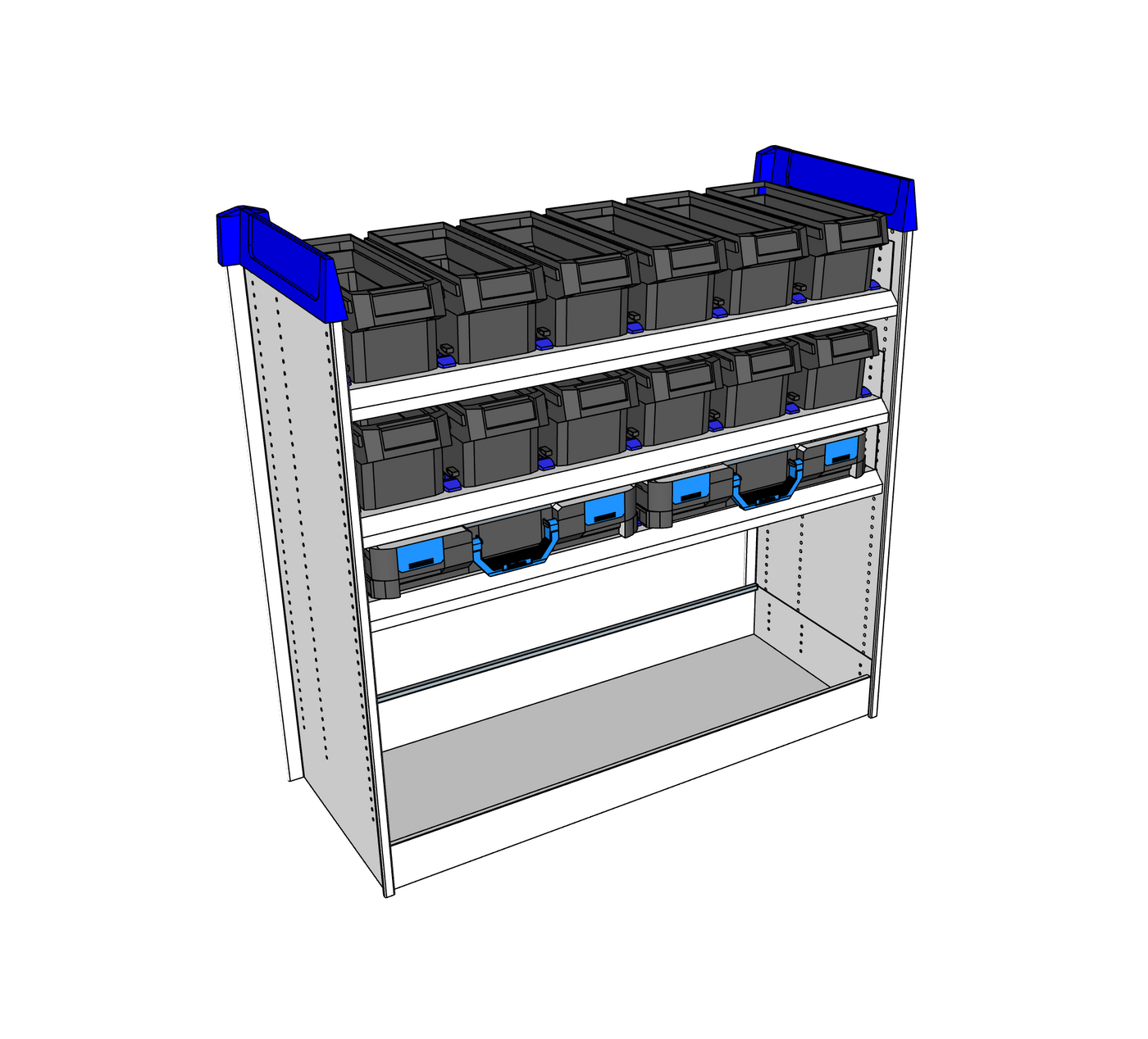 Simpleco Ute Canopy Racking System BASE UNIT + Top Two Shelves Storage Boxx + Third Shelf T-BOXX