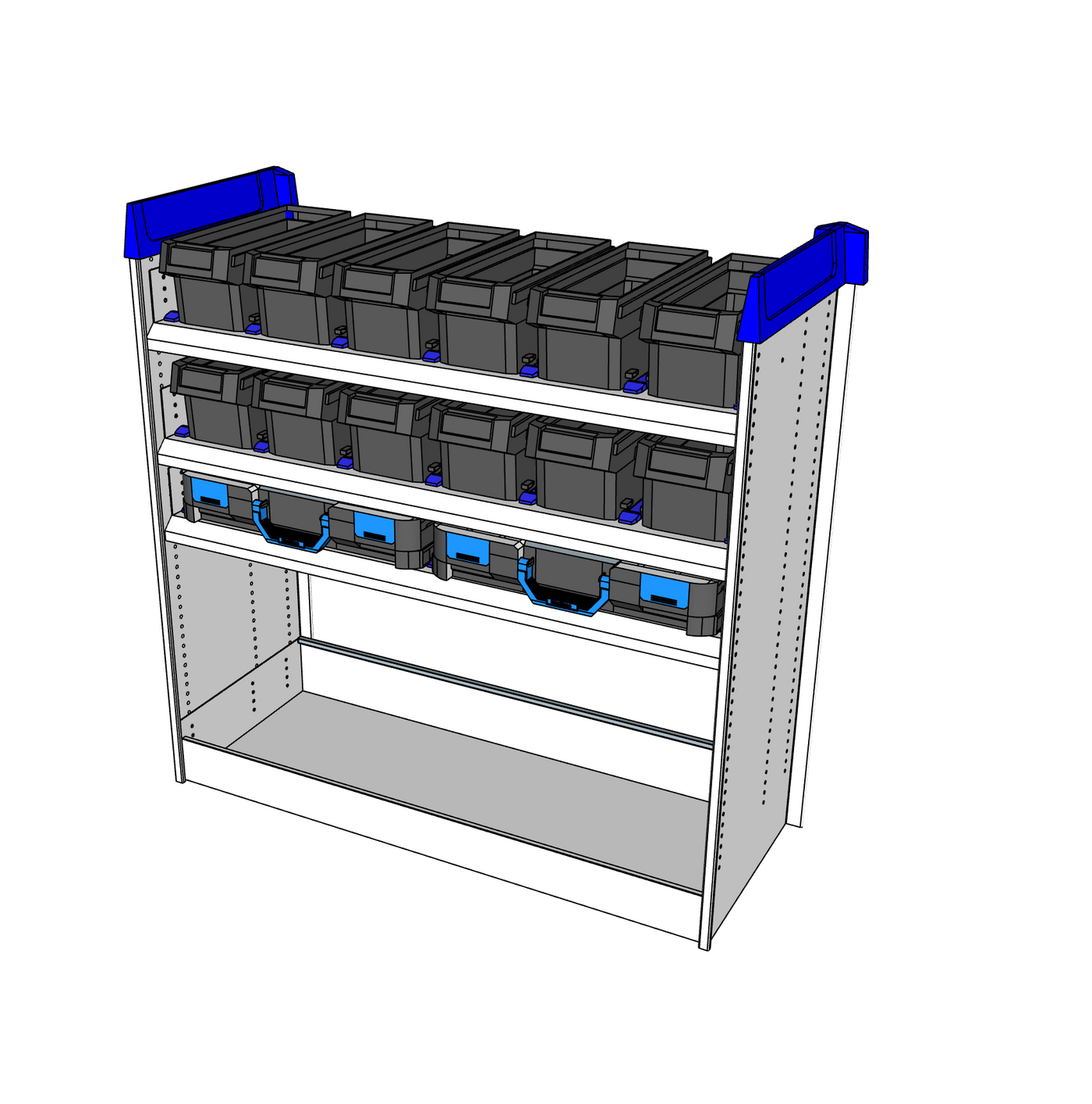 Simpleco Ute Canopy Racking System BASE UNIT + Top Two Shelves Storage Boxx + Third Shelf T-BOXX