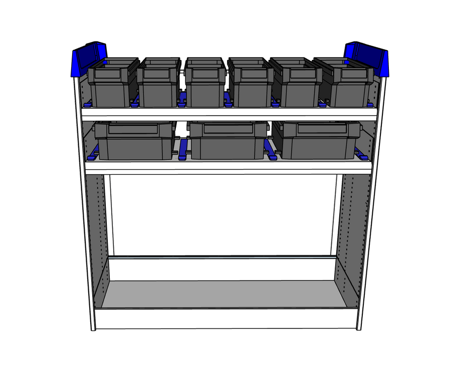 Simpleco Ute Canopy Racking System BASE UNIT + Top Shelf Storage Boxx M + Second Shelf Storage Boxx L