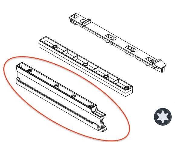 Plastic slide bottom for 04-0 FB (None Edge) SR5 shelf or 04-0 FBR (H2,H4 Edge) SR5 shelf